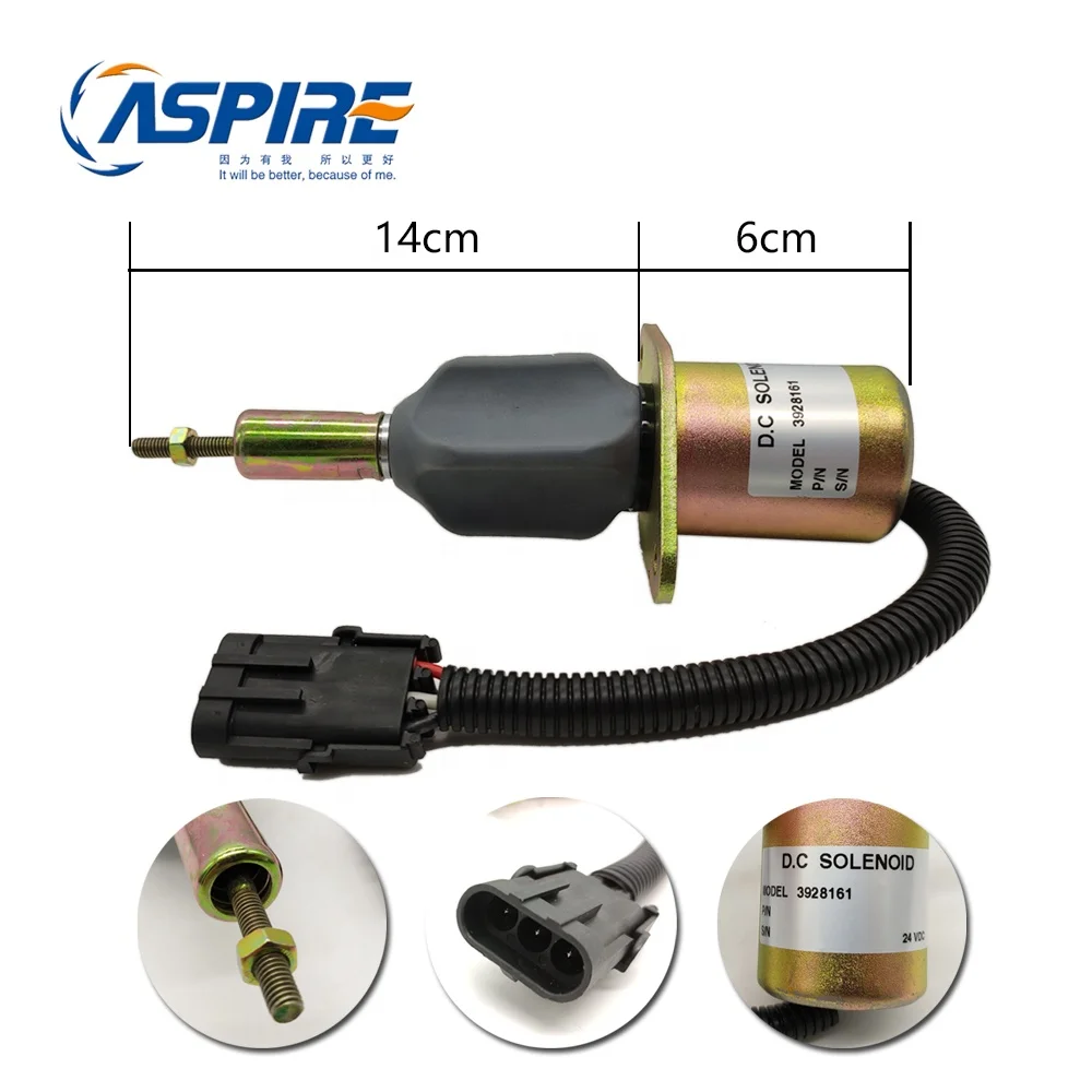 
24v Diesel Engine Stop Solenoid Valve 3928161 Shut off Solenoid For Generator 