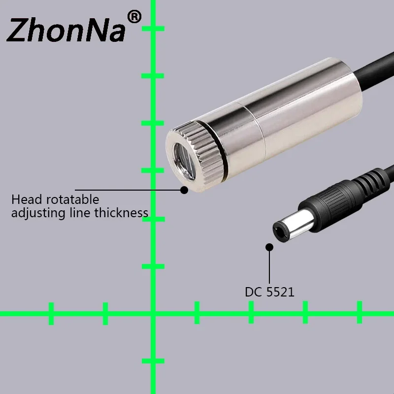 520nm Green Line Glass Lens With Graduated Cross Line Laser Module, Adjustable Diode,Industrial grade laser positioning module