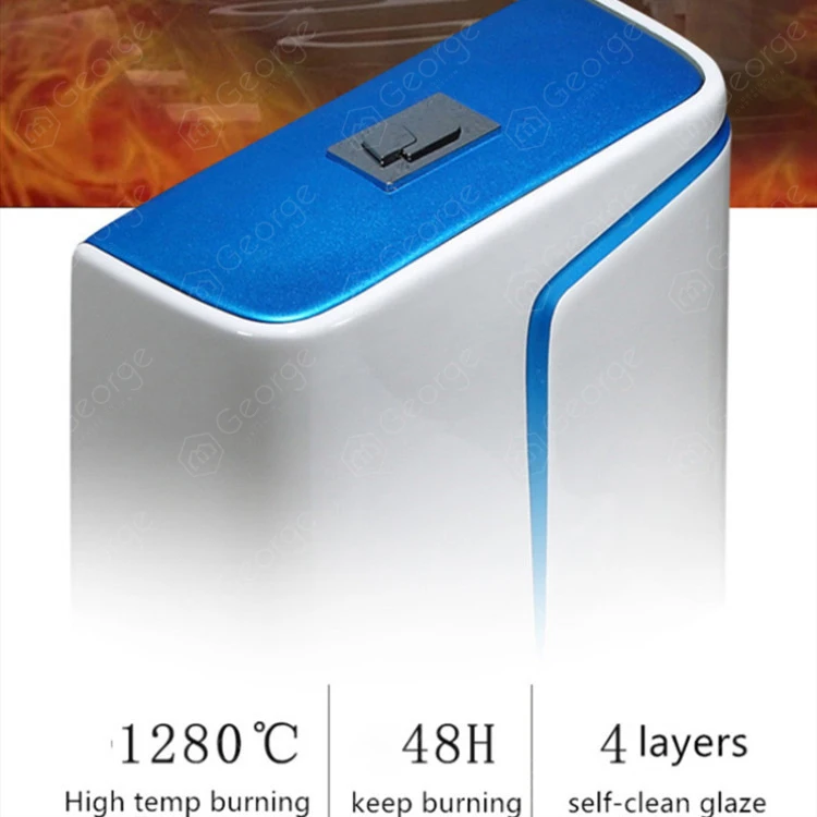 
One-piece Floor mounted siphon jet toilet white color mixed blue line with PP cover S-trap 300mm 