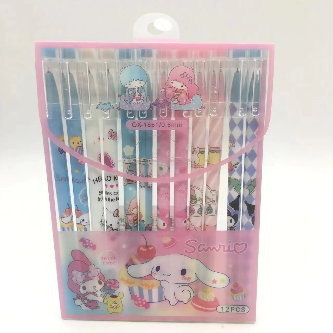 Hello kt stationery cartoon pens erasable pen blue black gel pen