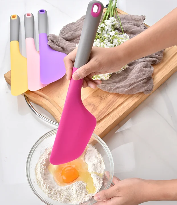 Silicone Bowl Scraper & Spatula, Multipurpose Kitchen Gadget Tool For Scraping Cake Baking, Bread Dough Fondant