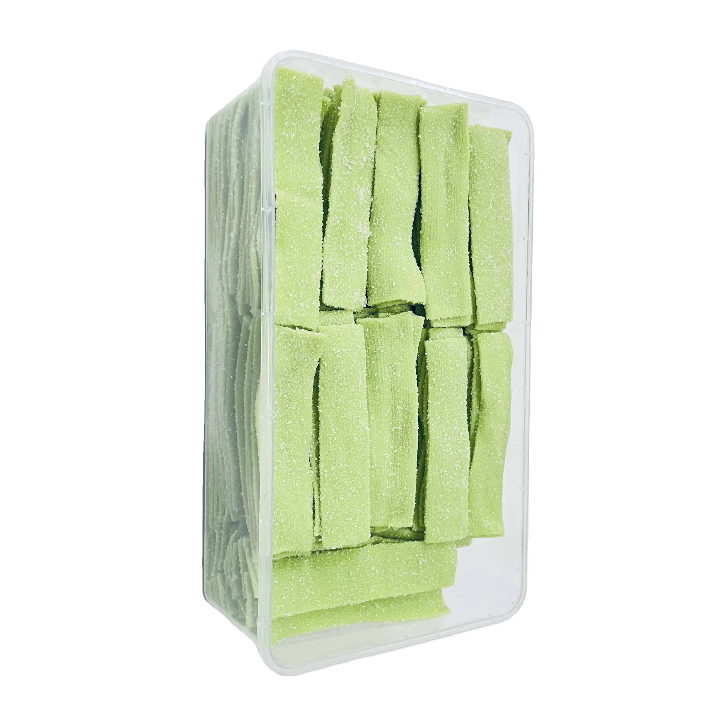 Hot selling yummy Licorice Halal Lemon Flavor Sour Belt Chews Candy  Piece Wholesale  Candy Gummy Candy Green