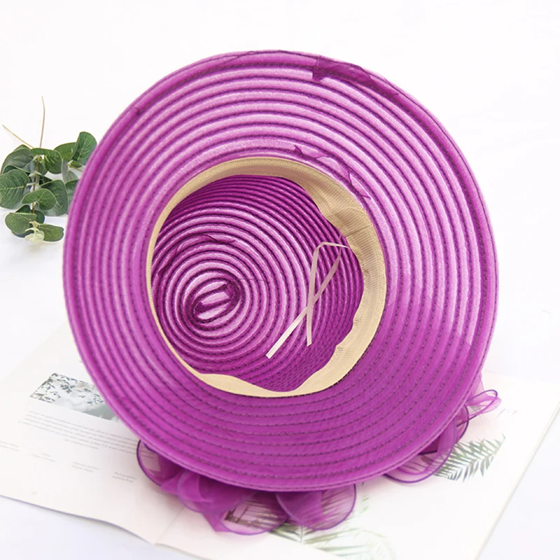 High Quality Handmade Lady Sinamay organza party Hat Wedding Wholesale Women Church Hat