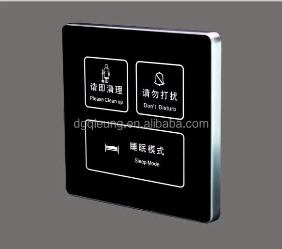 High quality Crystal Glass Panel Touch Switch Hotel light wall Smart Switch with dnd switch