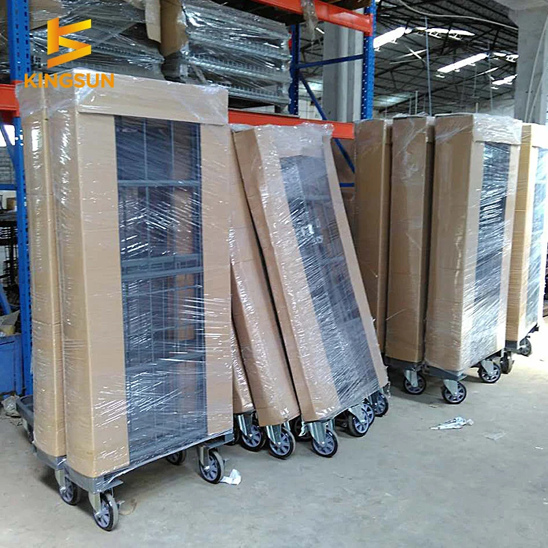 Galvanized Iron steel foldable transport trolley logistics trolley for laundry, warehouse ,logistics center,super market