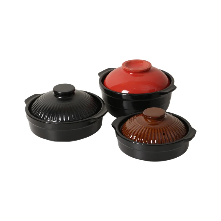 china  supplier ceramic  kitchen hotel restaurant ceramic se hot clay potcasserole set cooking pots with lid