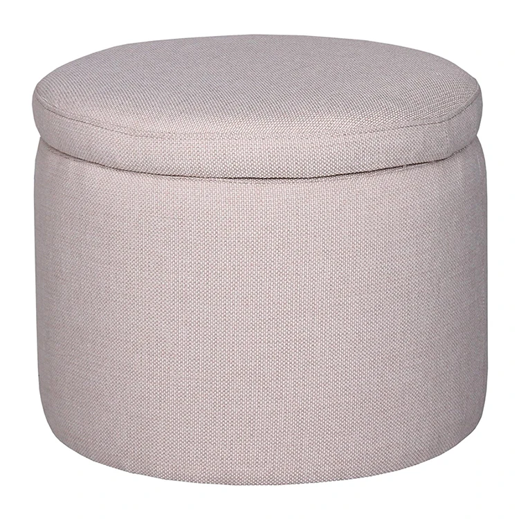 wholesale bedroom durable Oxford cloth waterproof High capacity With cover Pink chair ottoman storage stool