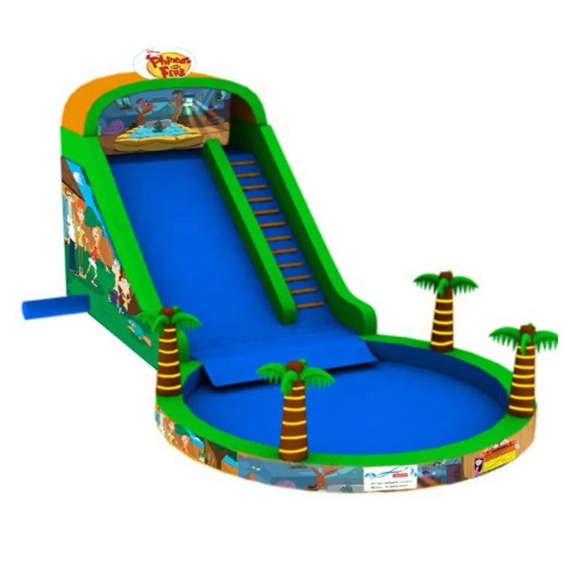 Commercial Kids Jumping jungle slide inflatable water park slide with pool kids water slide inflatable