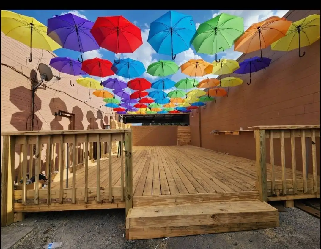 LS colorful straight umbrella hanging decorative umbrella