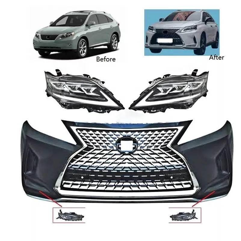 Archaic manufacturer  Body Kit grille and fog lights 2009-2015 Upgrade To 2019-2021 front bumper For Lexus Rx Rx350 Rx450 Rx270