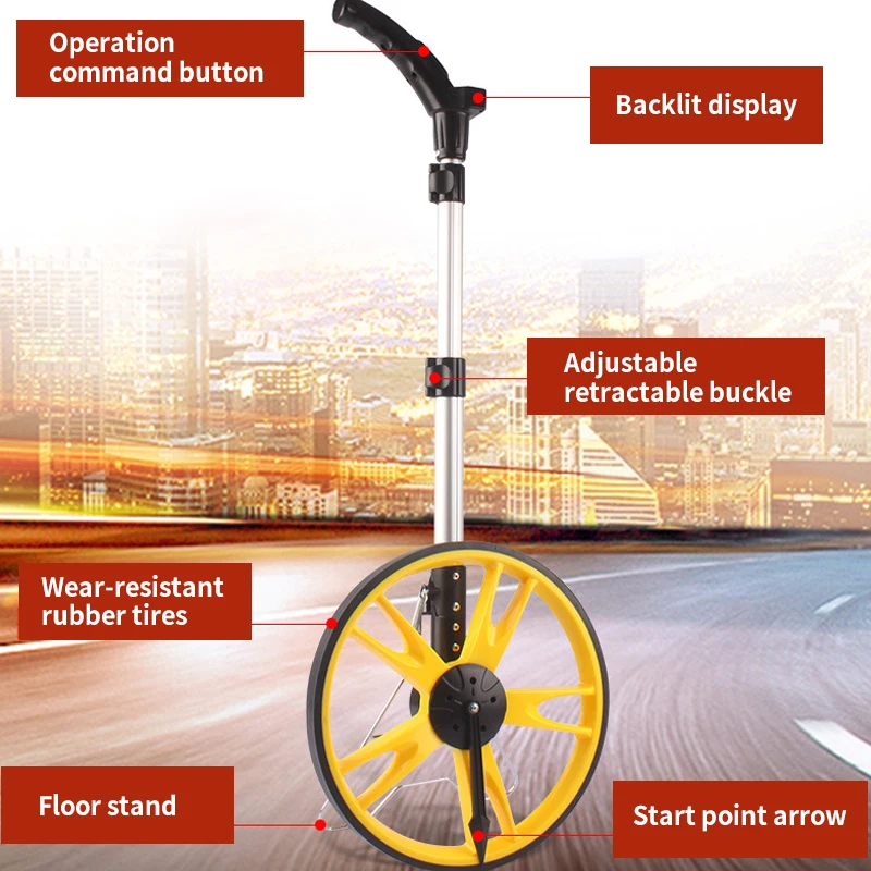 Hand-push Digital Display Distance Wheel High Precision Mechanical Electronic Wheel Distance Meter