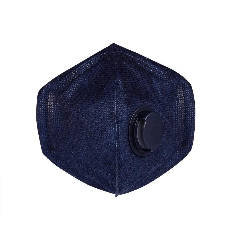 Molded Nonwoven KN95 Black  Smoke Protection Respirator with Valve Disposable Dust Protective Mask Industrial Use