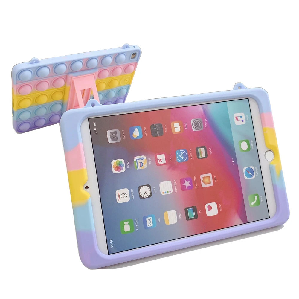 
Kids Gift Girl Student Rainbow Shock Proof Handle Case Stand for ipad case for Ipad 10.2