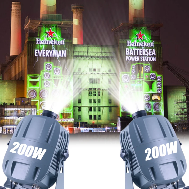 Waterproof IP65 Logo Gobo Projector Light Outdoor 200w LED Gobo Logo Projector Advertising Light