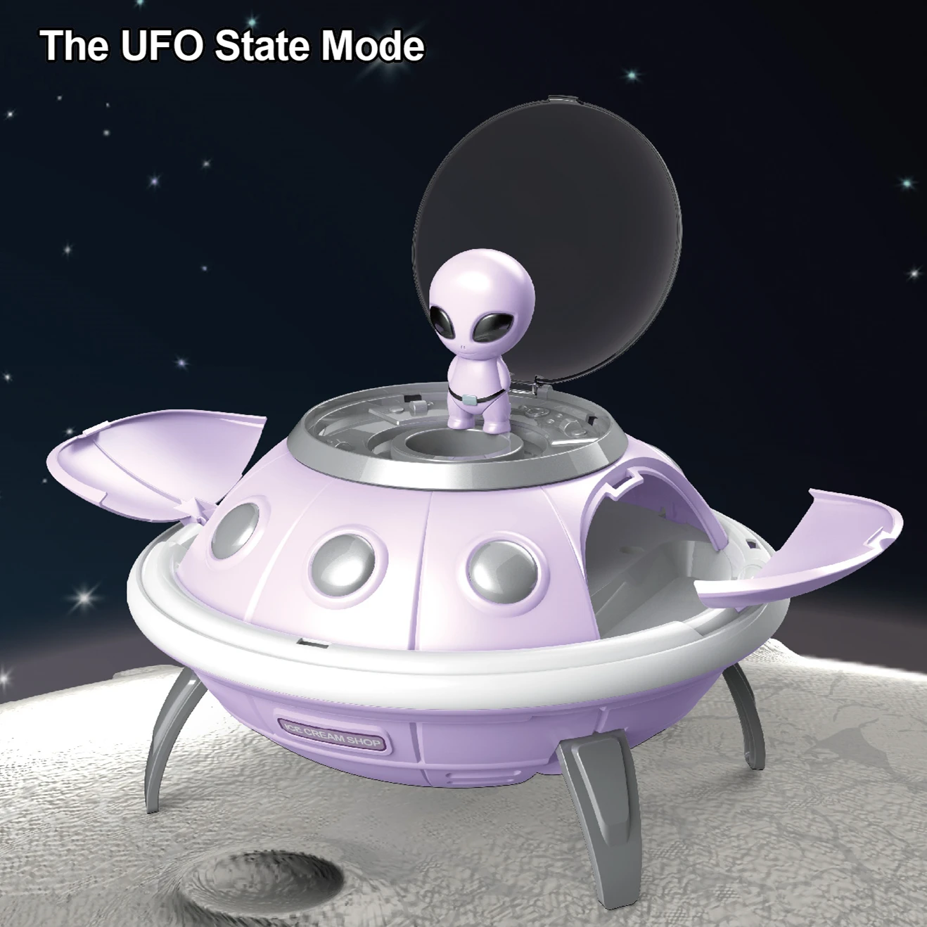 3 IN 1 UFO Pretend Play Projector Backpack Alien DIY dessert Seller Shop Game Ice Cream Pretend Play Toys