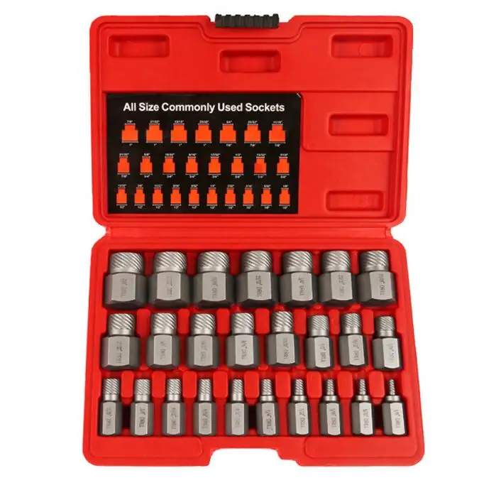 Wholesale Broken Bolt Extractor 25 pieces Damaged Screw Extractor Remover Set Hex Shank Screw Extractor Removal Tool Kit
