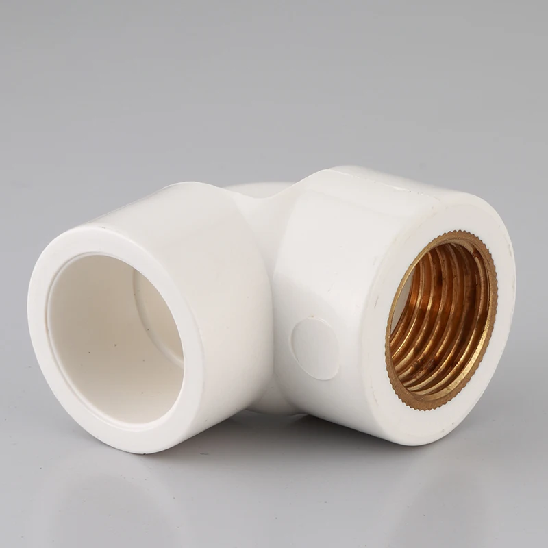 Factory custom seamless plastic pvc pipe fitting 90 degree female elbow with brass for pvc plumbing pipe