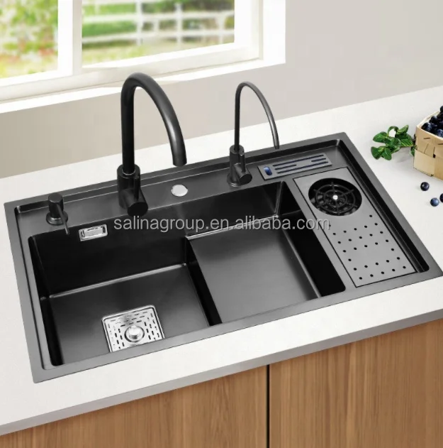 Luxury Multifunctional 304 Stainless Steel Kitchen Sink with High-pressure Cup Washer Kitchen Sink