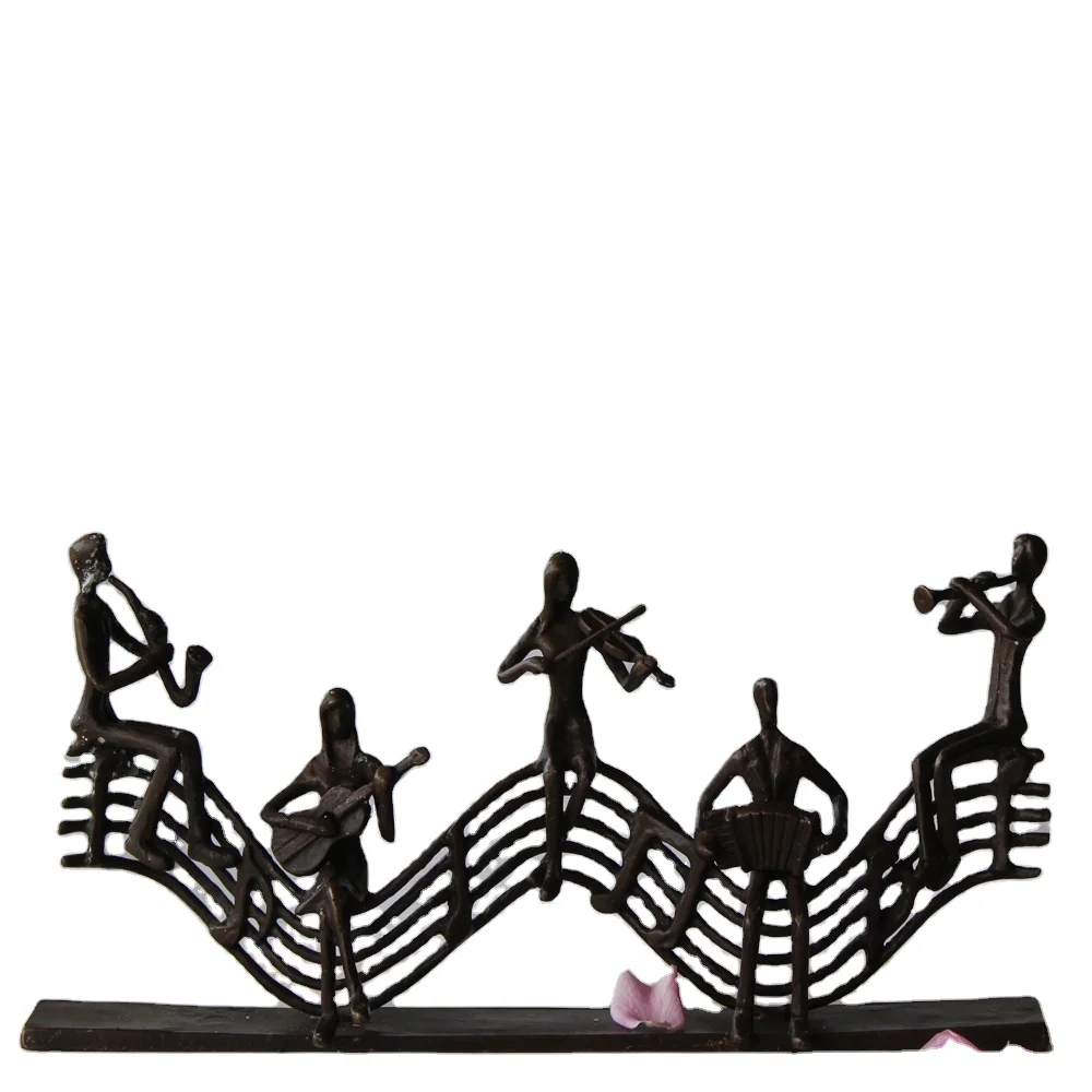 Gifts And Crafts Art Handicraft Cast Iron Playing Musicians Statues bronze sculpture