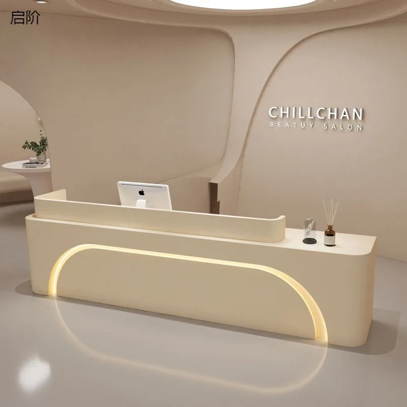 Exquisite Modern fashion  reception desk beauty salon MDF+baking paint glossy front desk reception counter for Gym& Barber Shop
