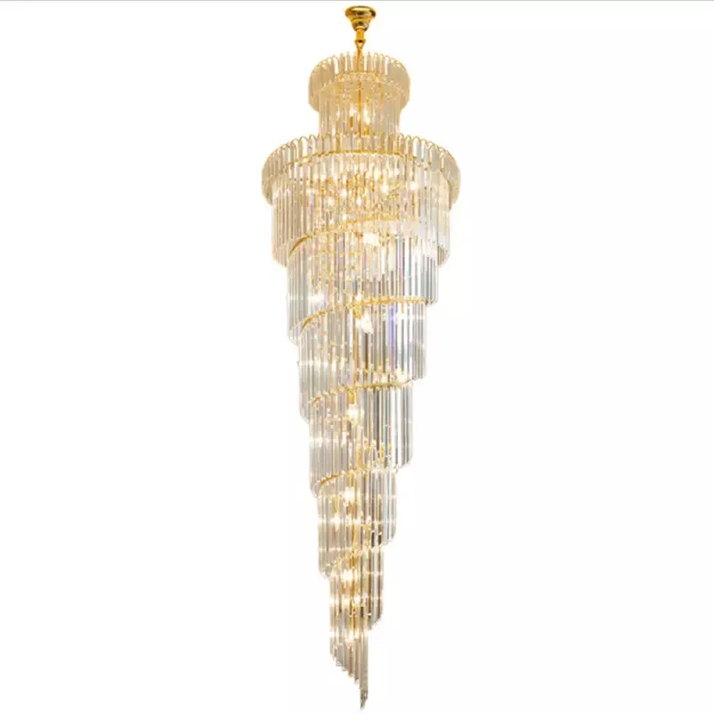 Modern Long Led K9 Crystal Raindrop Chandelier Ceiling Hanging Lights Luxury Crystal Chandelier Decoration Drop Light For Sale