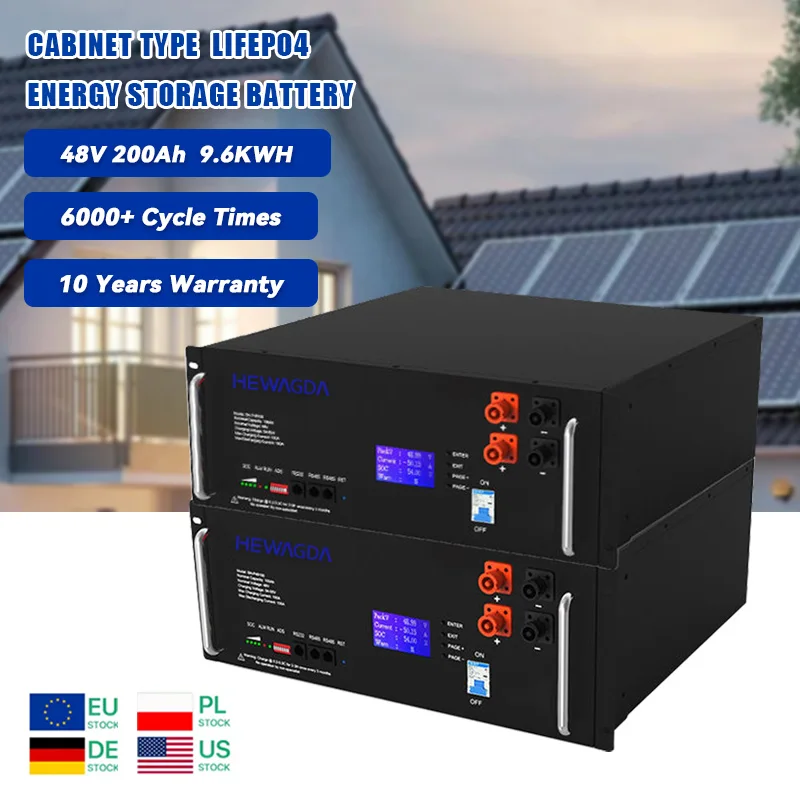 48V 200Ah Lifepo4 Lithium iron Phosphate Battery Rack Mounted 51.2v 100ah 200ah 300ah 5kWh 10kwh 15kw Home Energy Storage System