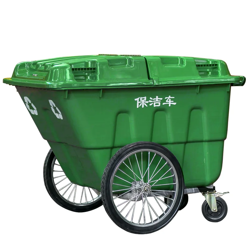 400Liter Large Size Outdoor Plastic Waste Bin Garbage Container With 4 Wheels