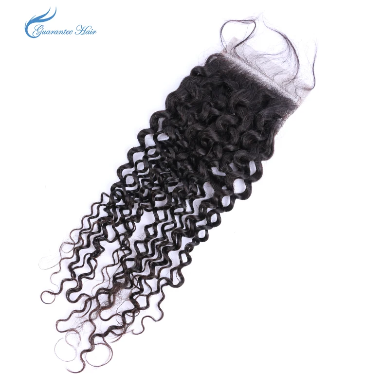kinky curly lace closure with baby hair from 8inch to 22inch factory price human Guaranteehair 4*4 lace closure human hair
