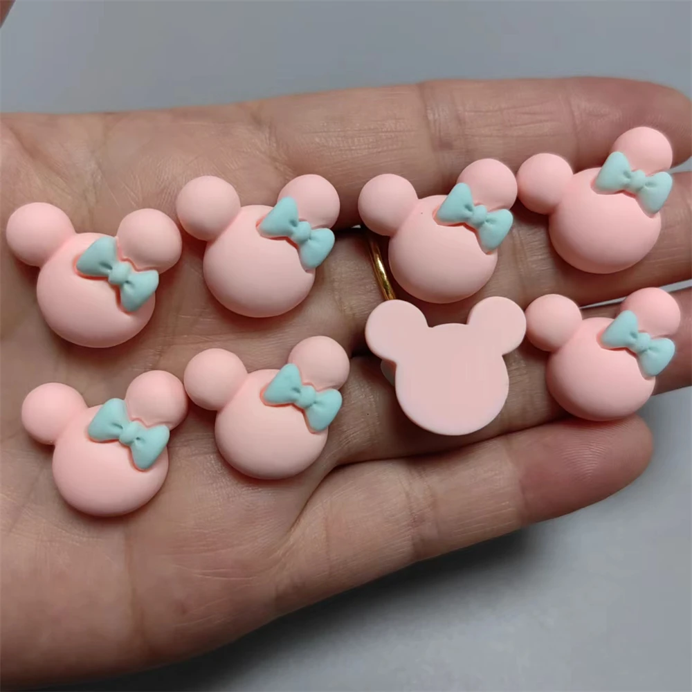 New Soild Color White Green Crooked Head Bow Tie Bear Diy Hair Accessories Phone Case Computer Decorations Parts Bulk Supply