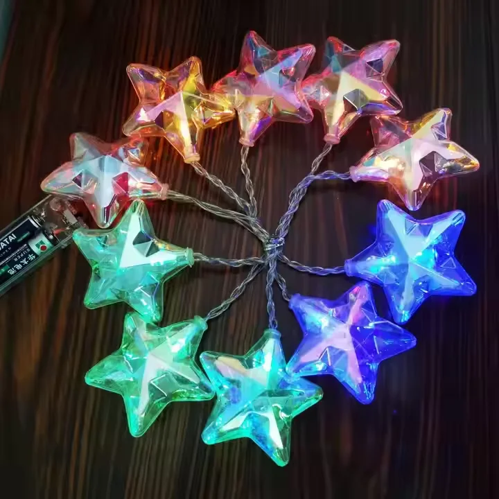 Christmas festive atmosphere decorated colorful neon star lights party selling style