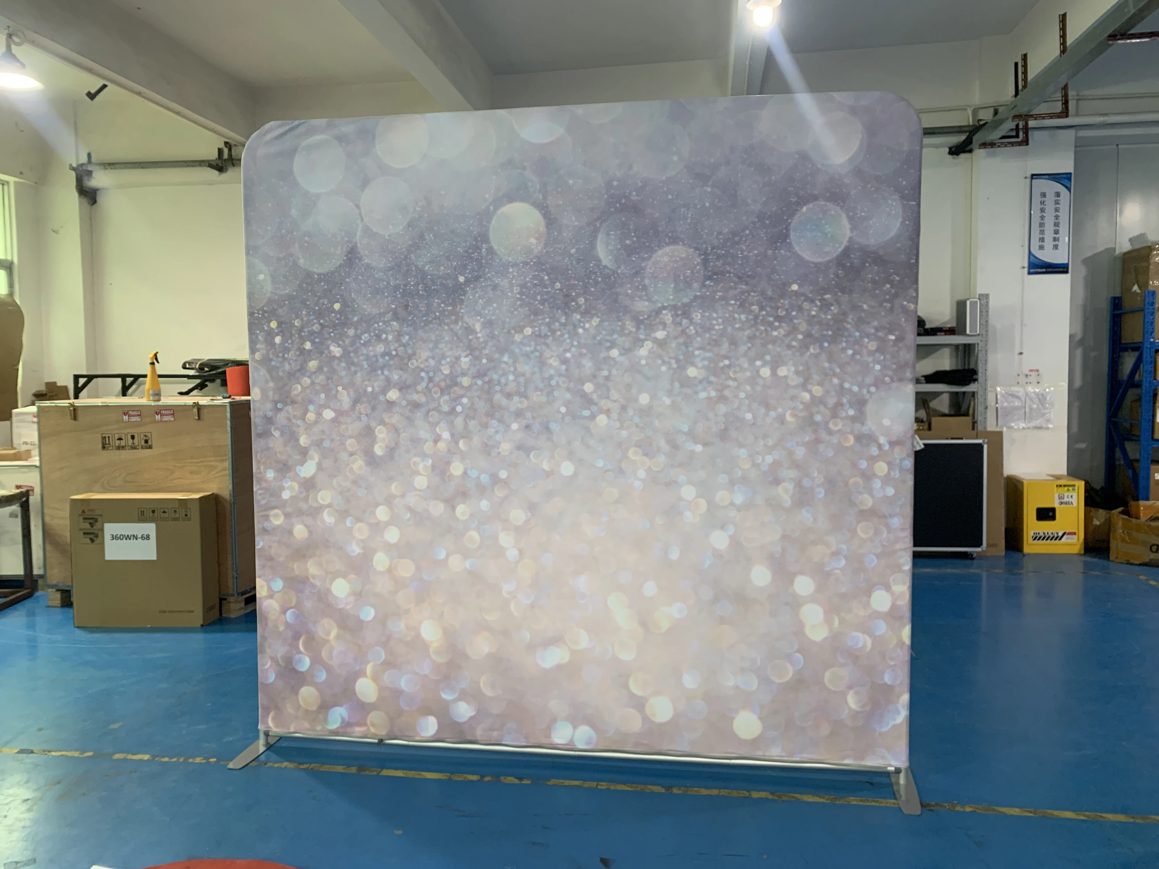 Factory price aluminum frame custom printed graphic exhibition display 8ft photo booth tension fabric display for party