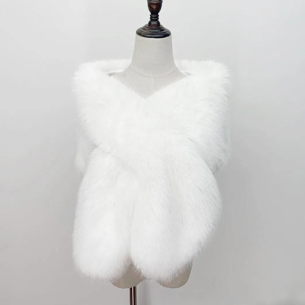 faux fur shawl  mangas novia wedding jacket bridal wedding accessories cape boleros de mujer cape mariage femme