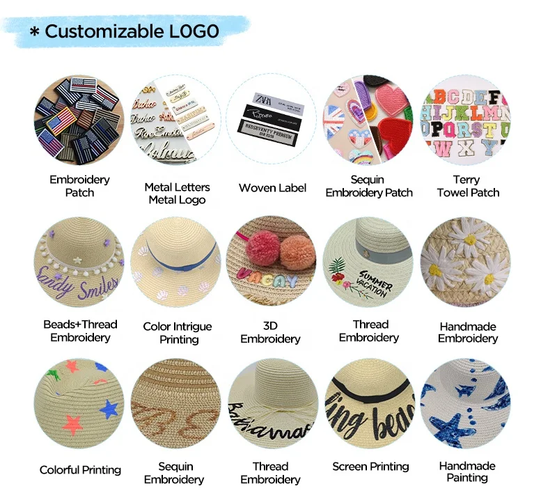 Wholesale Cheap Customized Ribbon Gentlemanly Men Women Straw Paper Cowboy Hats Hot Selling Visor Hat
