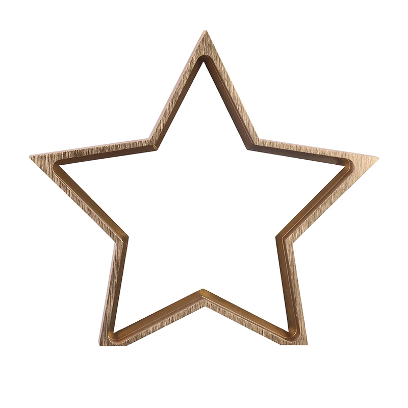 Five Pointed Stars Frame Floral Hoop Hangable Wall Decoration Pentagram Shaped Wall Art Ornament Window Decor for Home Shop