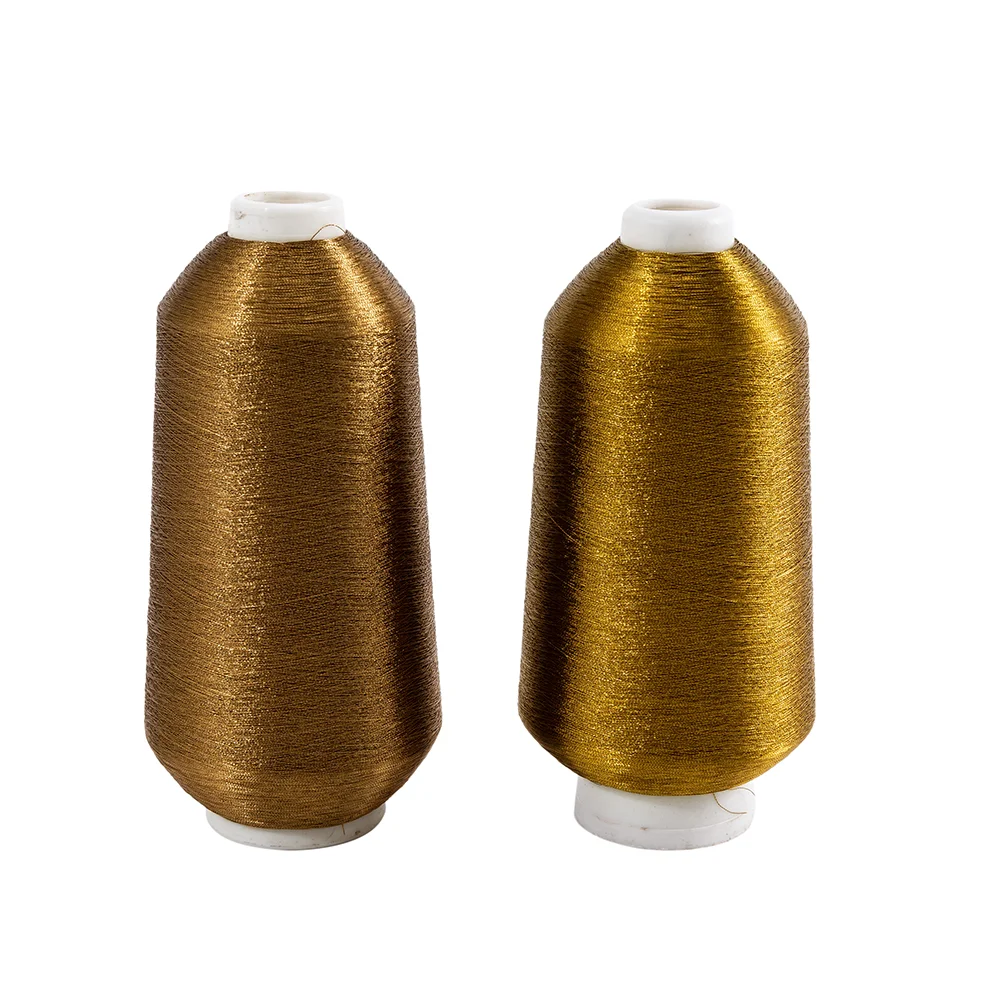 Wholesale High Quality Pure Metallic Sparkle Yarn Thread  MS/ST type  KR Gold metallic Yarn for  embroidery