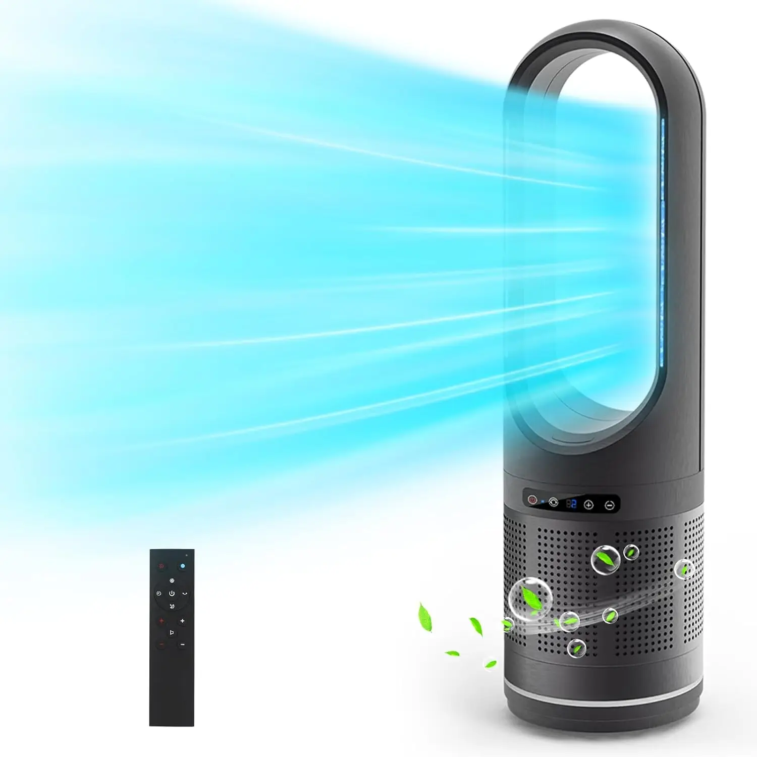 Home Stand Remote Control Tuya Wifi Control 10 Windspeed Air Cooler Bladeless Fan PTC Heater