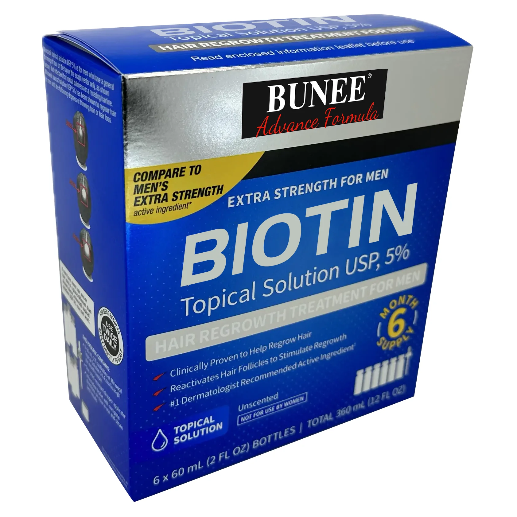NEW package BUNEE hair Booster Regrowth treatment BIOTIN Scalp hair growth lotion tonic serum oil
