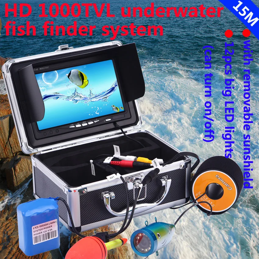 Портативный 7-дюймовый ЖК-монитор Fish Finder 1000TVL рыболовная камера с DVR Запись видео Функция 12 шт ИК/белый светодиод