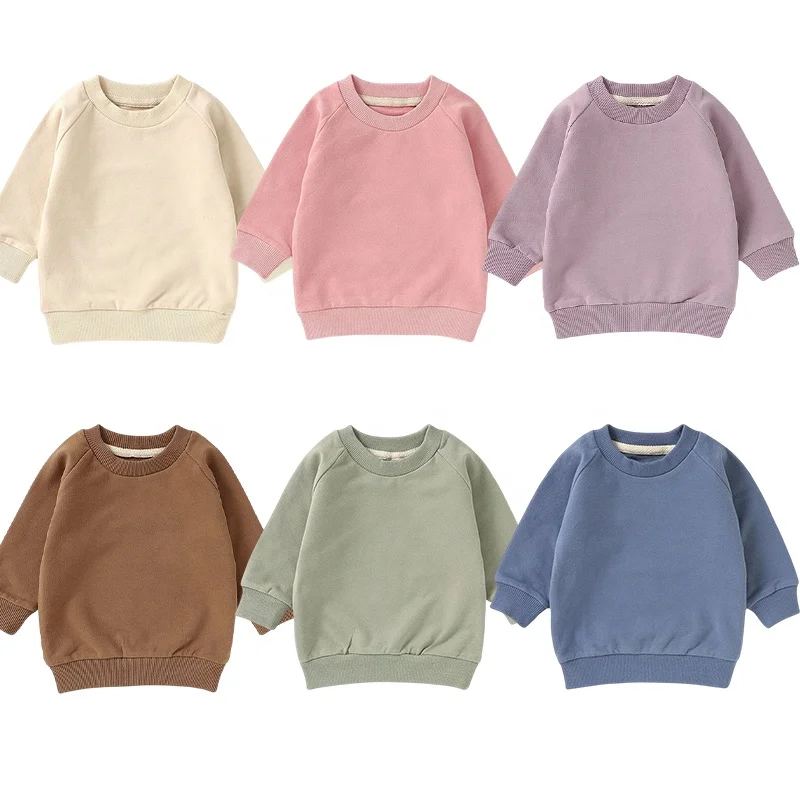 Оптовая продажа Детская толстовка с длинным рукавом из органического хлопка на осень и зиму детские