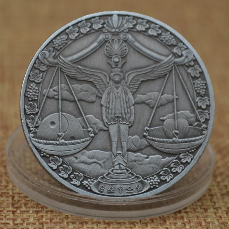 12 Constellation Commemorative Coins Aries/Taurus/Gemini/Cancer/Leo/Virgo/Libra/Scorpio/Sagittarius/Capricorn/Aquarius/Pisces