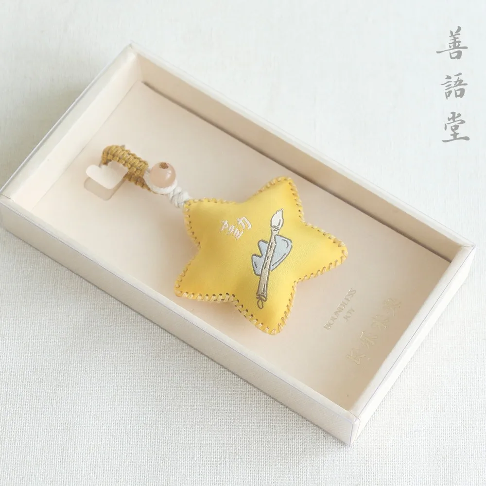 New Promotional Custom Star shape Good Luck Fortune Succes Prayer Beauty Health Safe Wealth Bag Guard Talisman