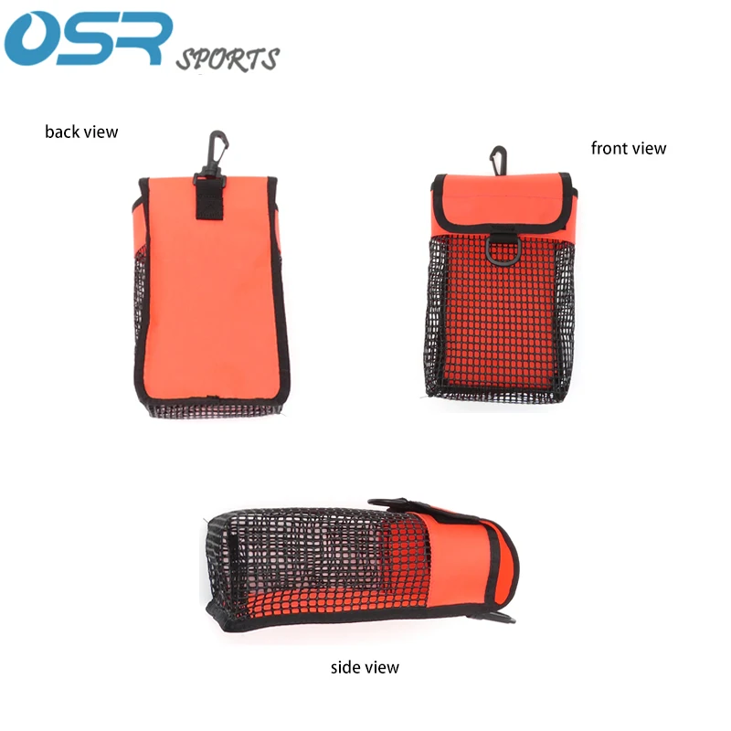 Scuba Diving 210D Nylon PVC Mesh Bag Fits SMB Reel Lanyard