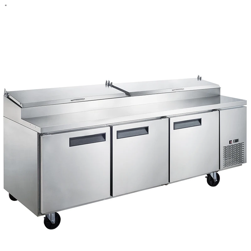 Stainless steel Refrigeration Equipment Commercial Pizza Prep Counter Top Table Refrigerators