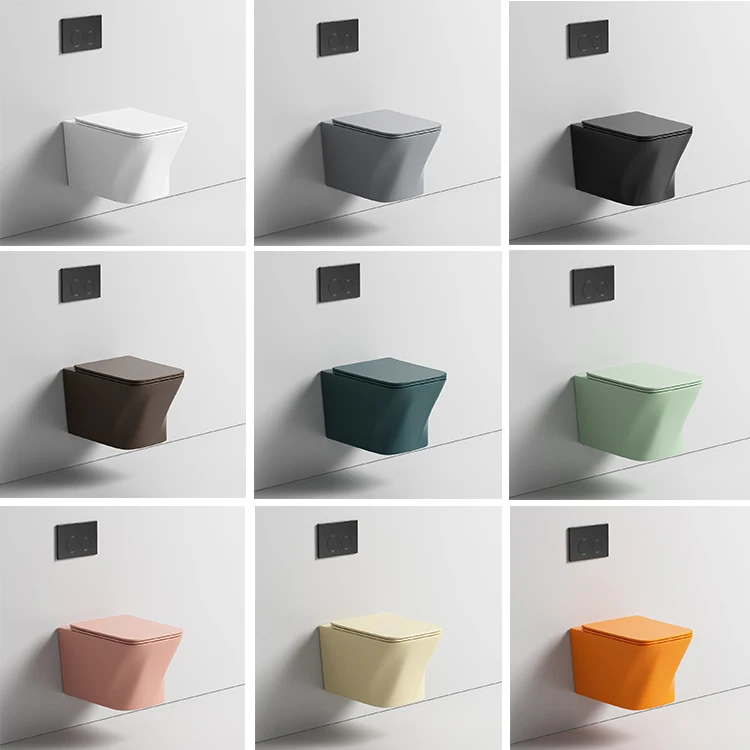 Cosygrace Matte Color Sanitary Ware Bathroom Water Closet Floor Mounted One Piece Toilet Inodoro Ceramic Color Toilet Bowl