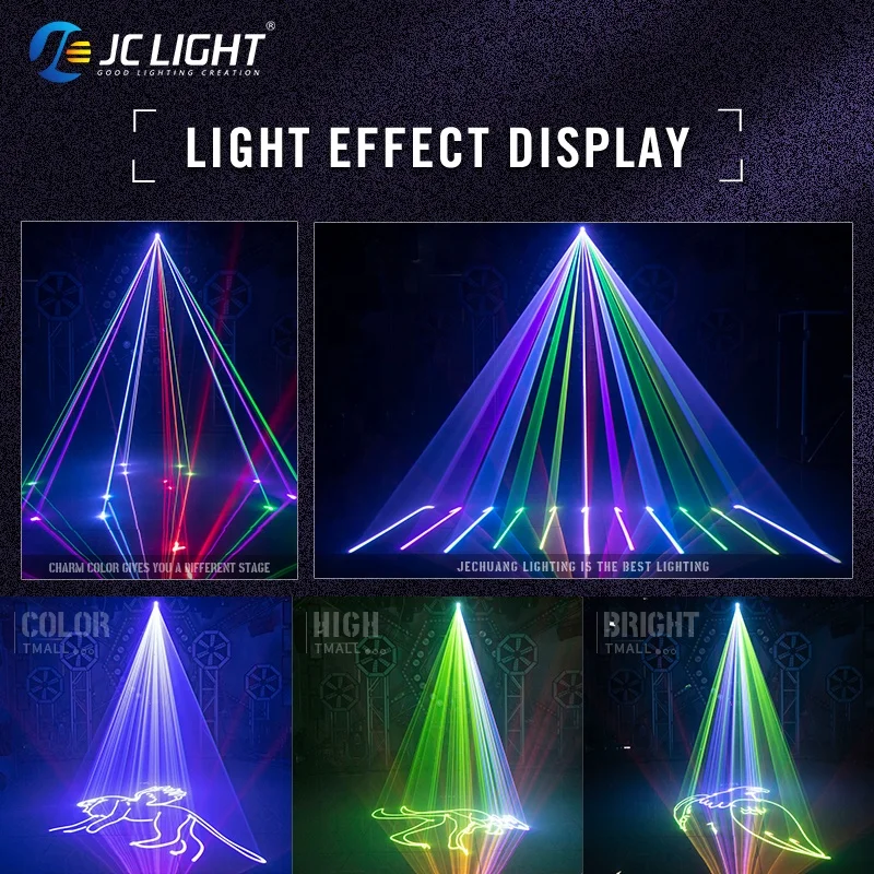 JC light Newest Outdoor Laser Lights Projector Battery Charging Waterproof 2w 4w Rgb Animation Laser Light