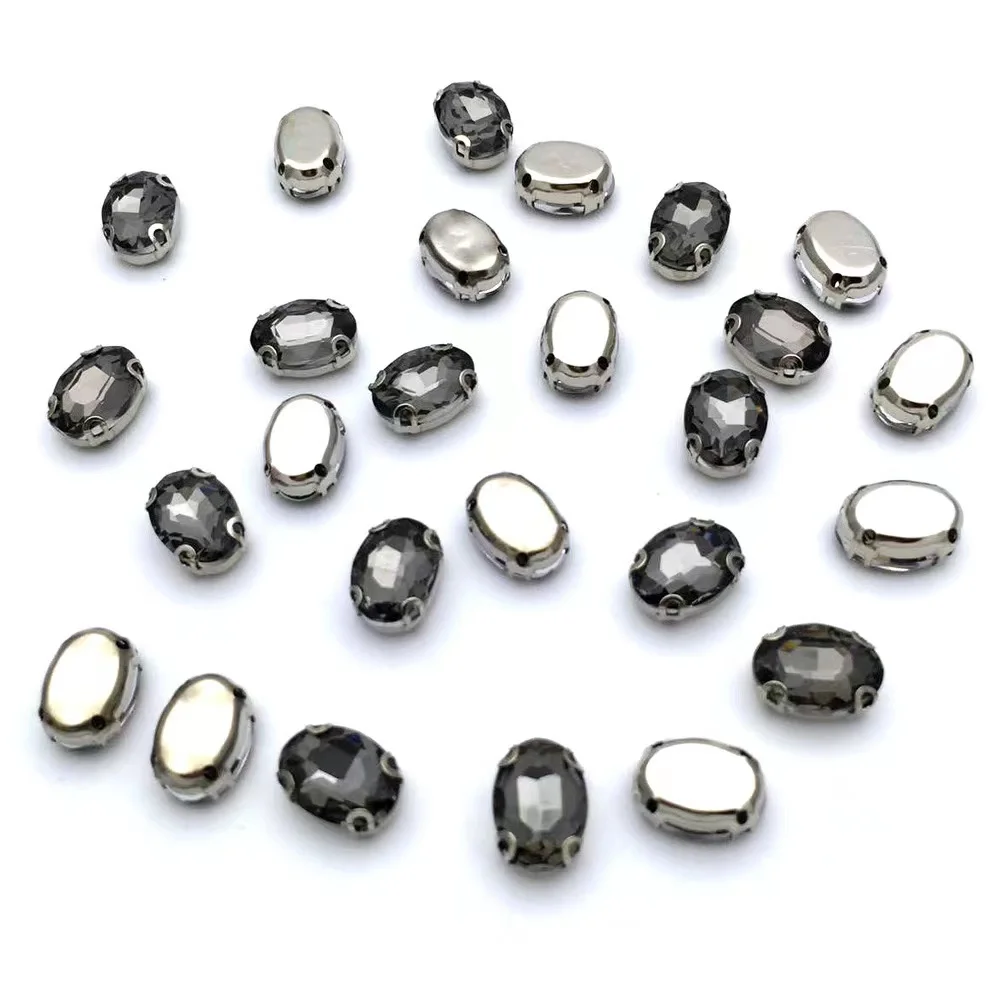 D style nail Oval Customized Shape Hand Sewing Claw Drill Egg Shaped White Rhinestone