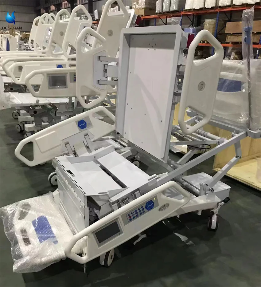 BT-AE029 medical 8 functions with cardiac chair position weighing scales china hospital bed different types of hospital beds