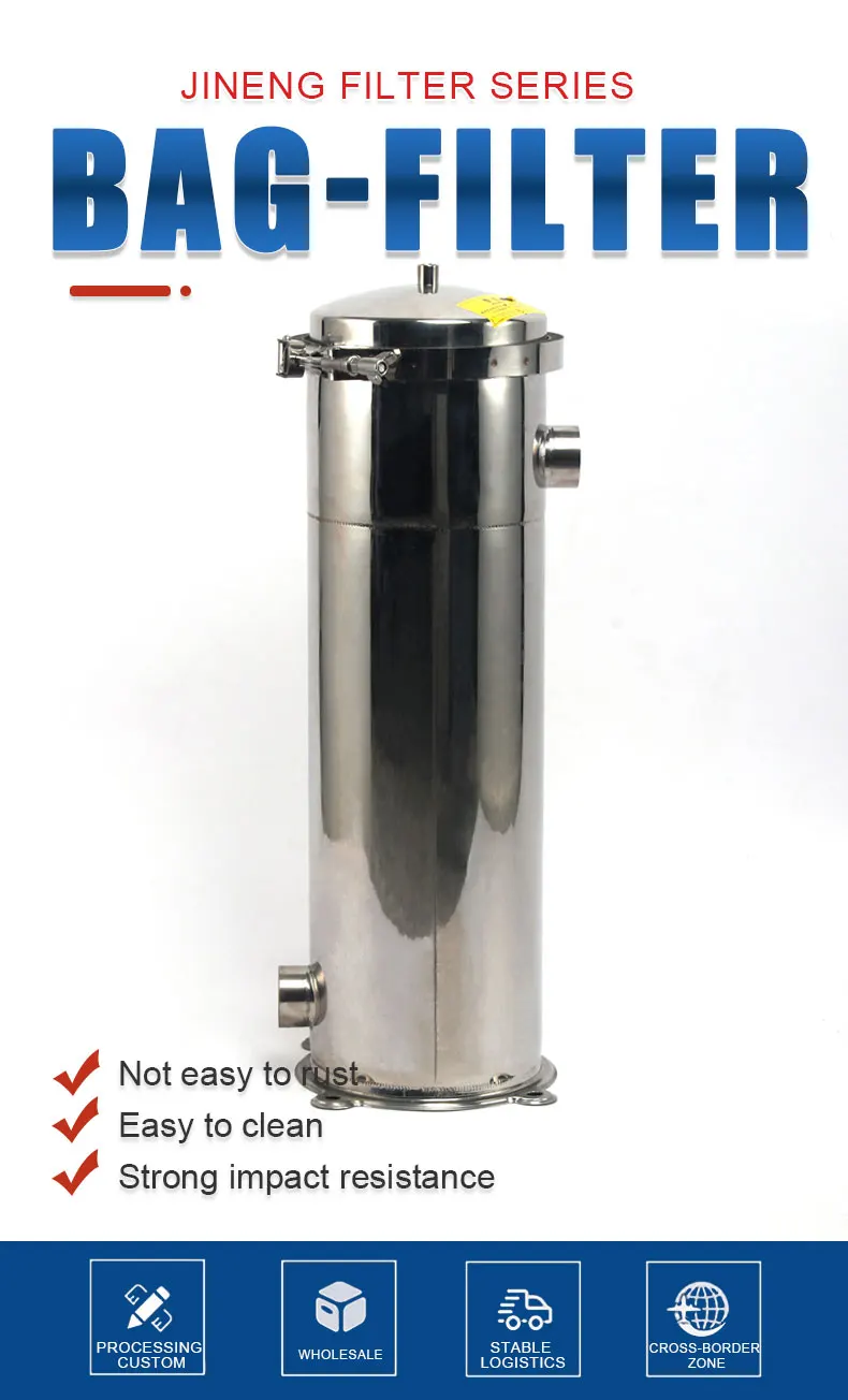 ss304 Stainless Steel Bag Filter Housing for water treatment 