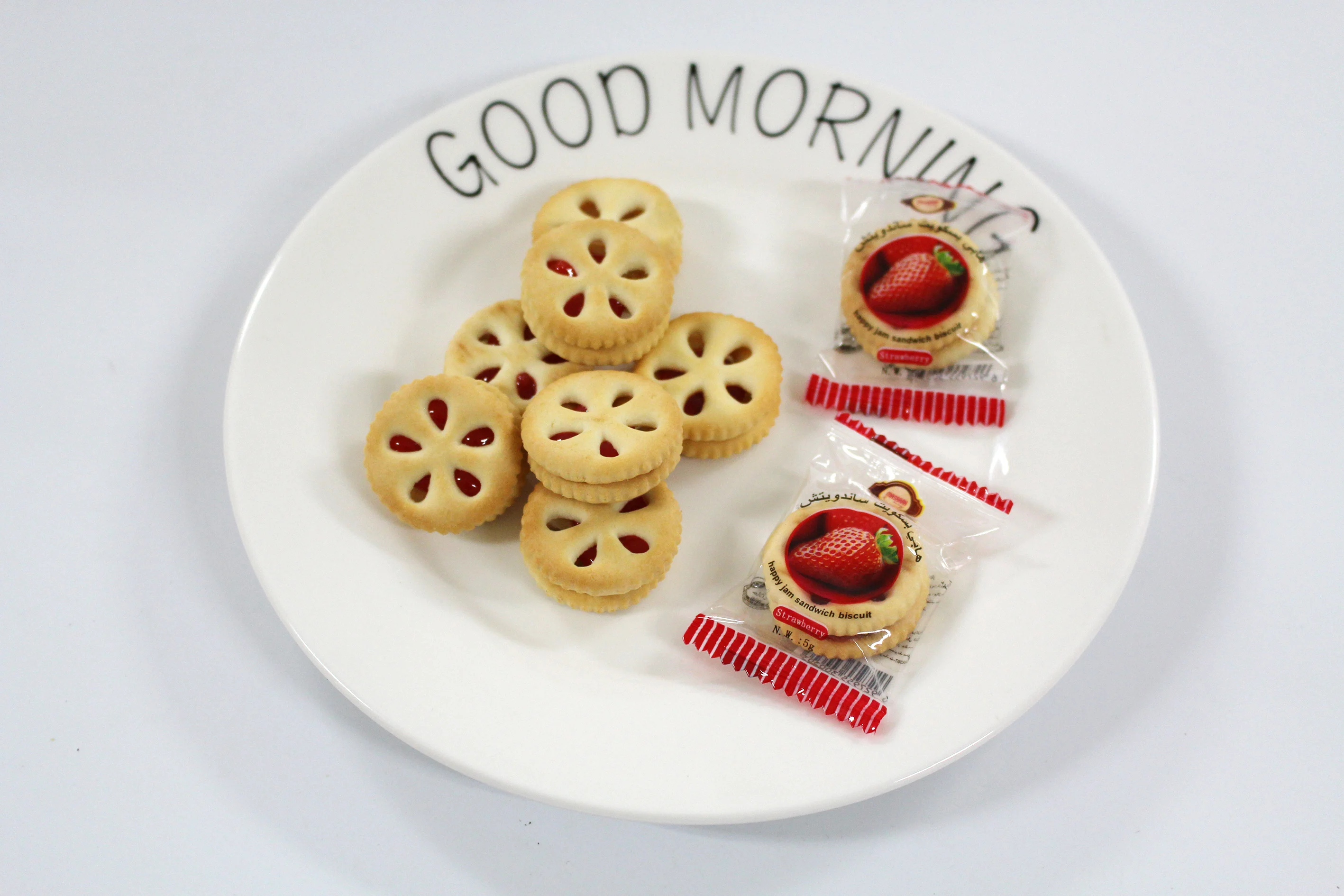 Halal blueberry jam filled sandwich biscuits