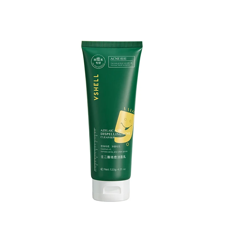 VSHELL Azelaic Acne Face Wash 120g/4.23 Oz Deep Cleansing Anti Acne Oil Control Facial Cleanser For Oily Skin Private Label